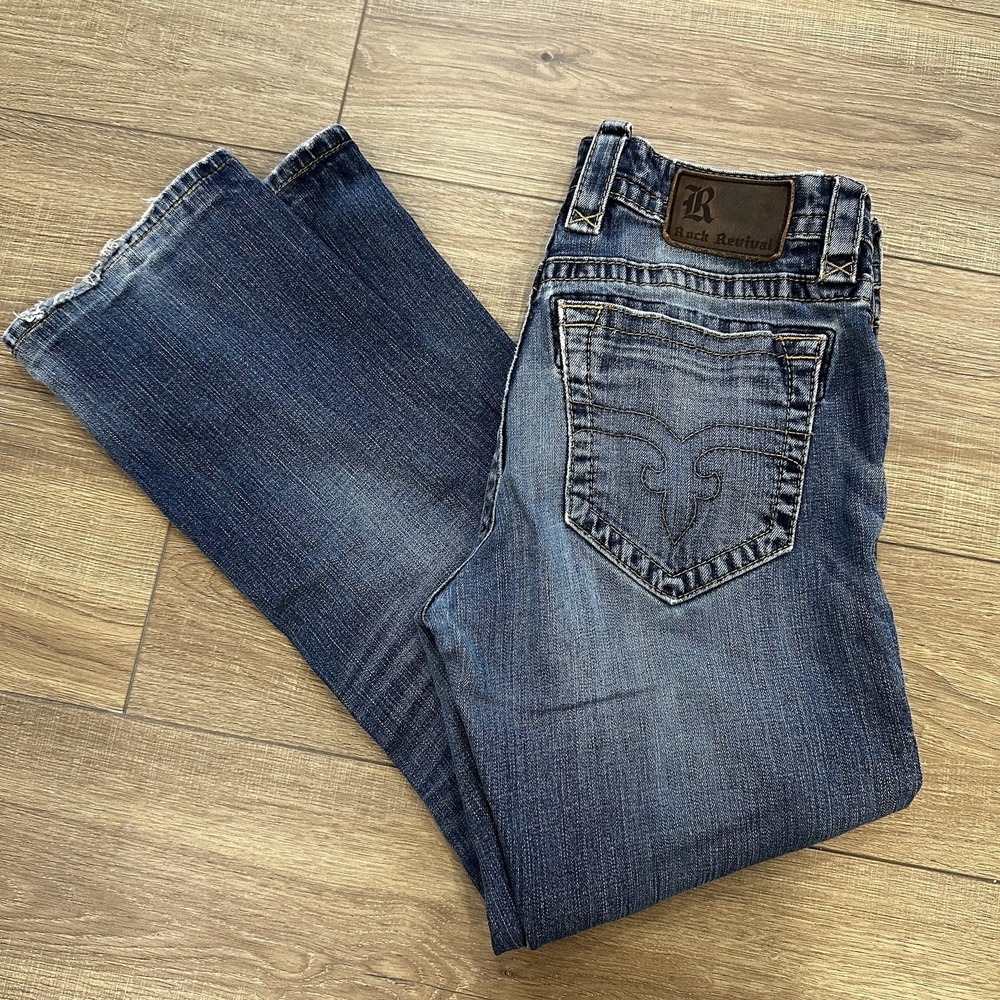 Rock Revival Tommy Slim Straight‎ Jeans Mens 31 Medium Wash Blue -EUC